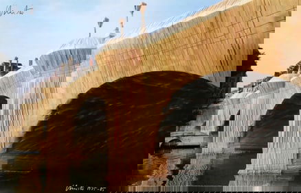 Christo 'Ponte Neuf Empaquette-Close Up - 1985', Hand Signed Offset Lithograph