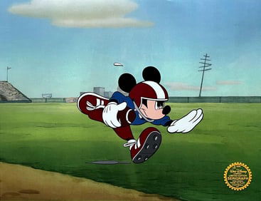 Disney, Mickey Mouse Football Limited Edition Sericel Animation Art Cel