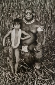 Sebastiao Salgado, Afukaka Kuikuro, chief of the Kuikuro, and his youngest daughter, Mato Grosso,