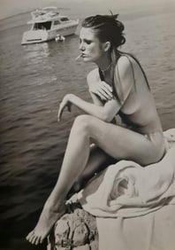 Michel Compte, Angie Everheart, Cannes, 1997