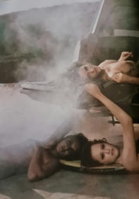 Michel Compte, Bathing fashions shoot on the beach at Los Almandas, Mexico, 1998