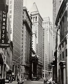 Berenice Abbott, Broad Street, Looking Toward Wall Street, 1930s