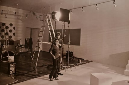 Allen Tannenbaum, John Lennon and Yoko Ono before shoot, 1980