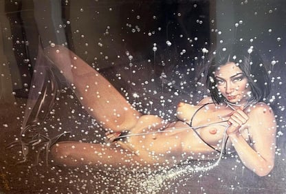 Hajime Sorayama, 'Bath Bubbles' Print #14 Signed Limited Edition, 2001, 27"X34"