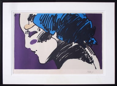 Peter Max 'Profile of a Lady Signed & Numbered Lithograph 1979