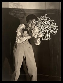Man Ray, Jean Cocteau, Sculpting His Own Head In Wire, C.1925