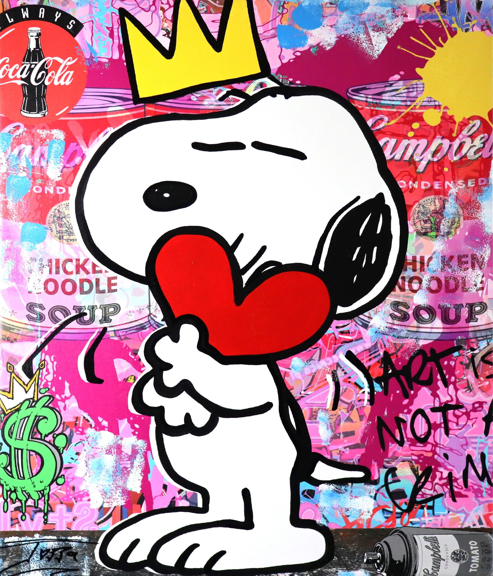 Jozza - Pop Art, 'Big Heart!', Signed Acrylic Canvas Painting, 2025, 30"x24" (1 of 6)