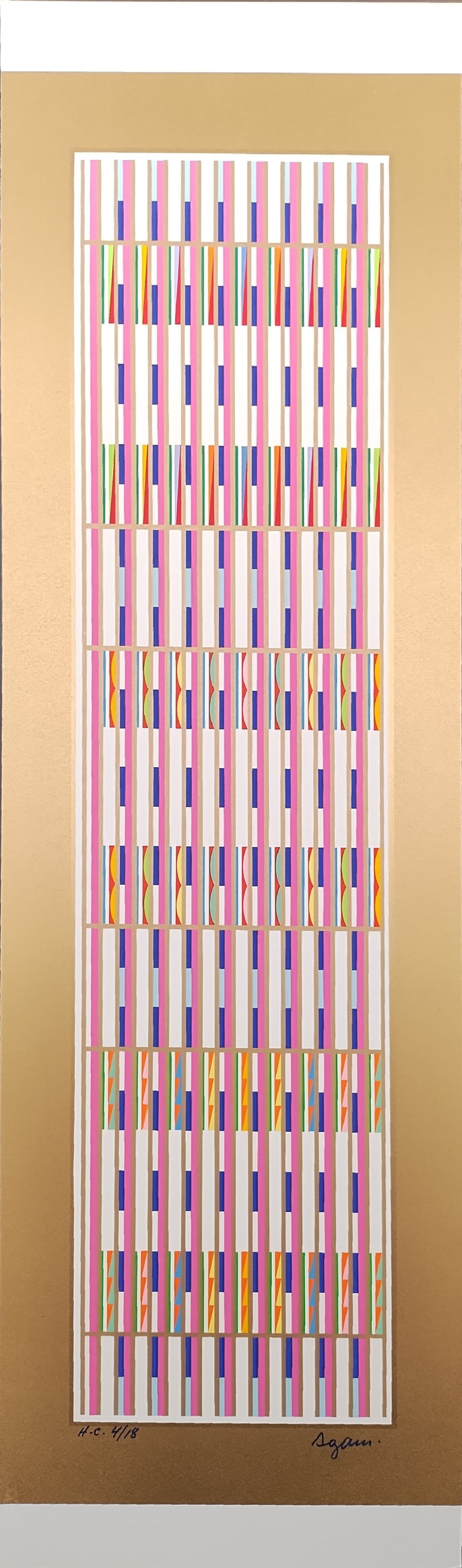Yaacov Agam, Vertical Orchestration, Signed Limited Edition SerigraphHc 13/18 (1 of 2)