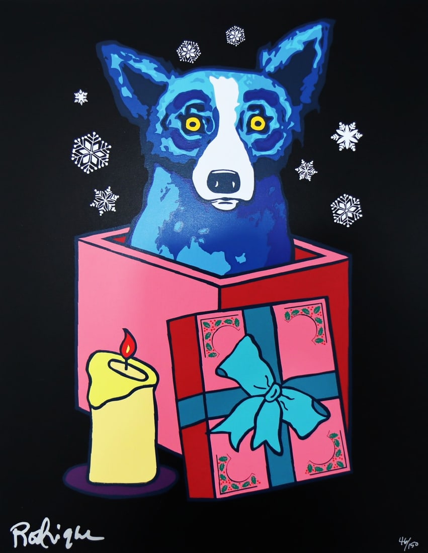 George Rodrigue, Blue Dog - 'Midnight Surprise', Signed Limited Edition Silkscreen (1 of 5)