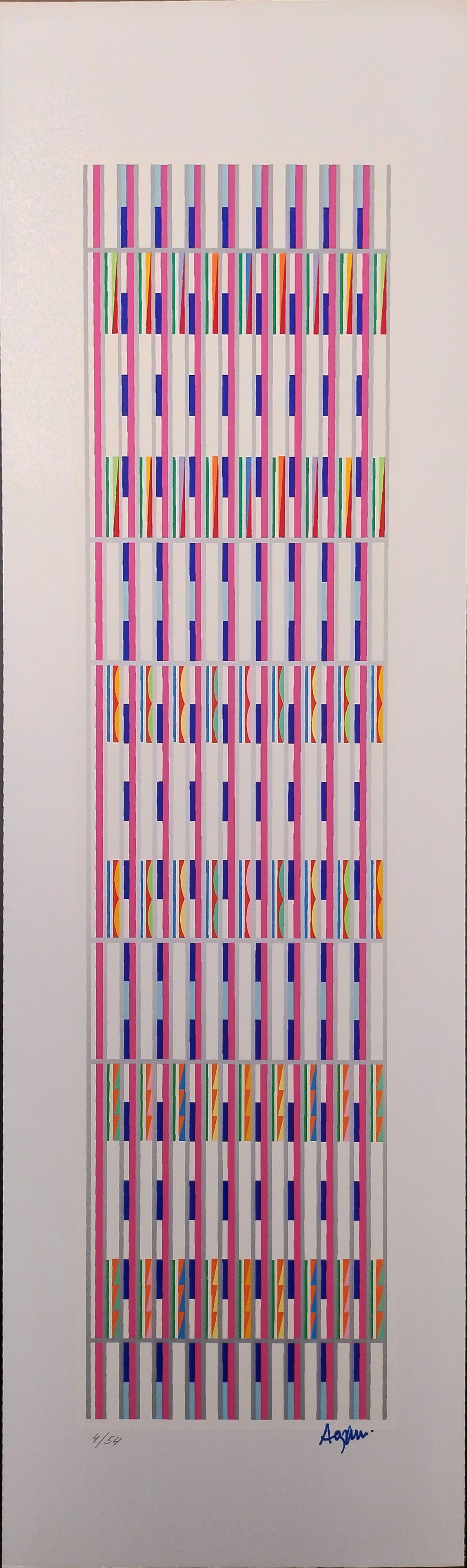 Yaacov Agam, Vertical Orchestration, Signed Limited Edition Serigraph 4/54 (1 of 3)