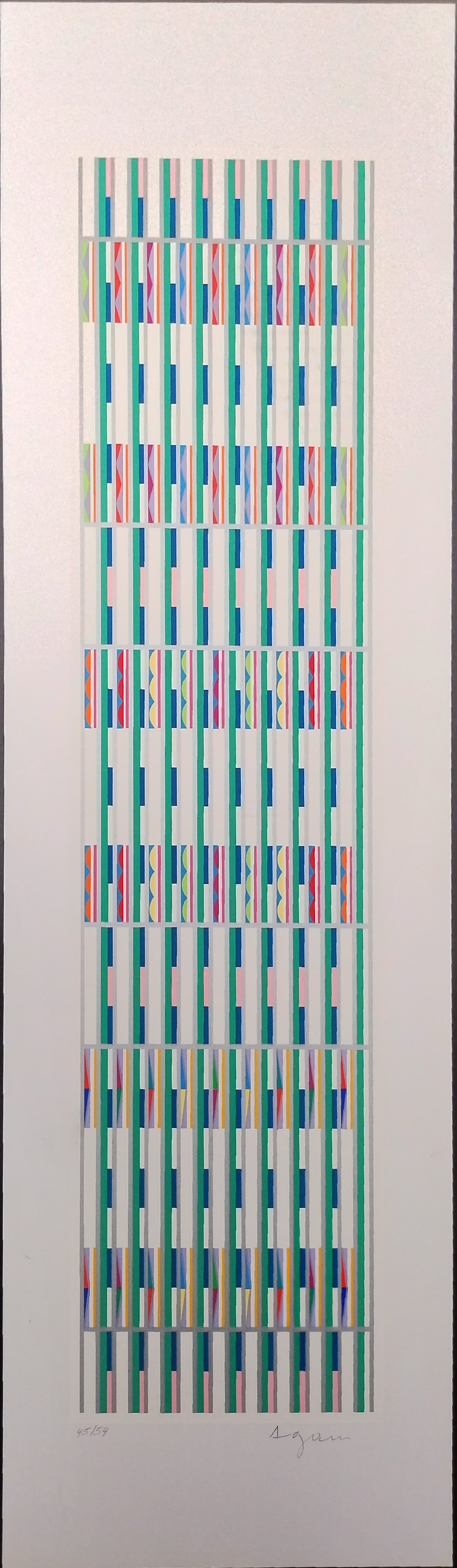 Yaacov Agam, Vertical Orchestration, Serigraph Signed & Numbered 45/54 (1 of 3)