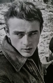 Dennis Stock, James Dean at grave of grandfather Cal Dean, Fairmount Indiana