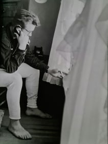 Dennis Stock, James Dean on phone, Fairmount Indiana