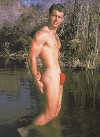 Bruce Bellas of Los Angeles, 1950's, Man In Water - 7"x9.25"