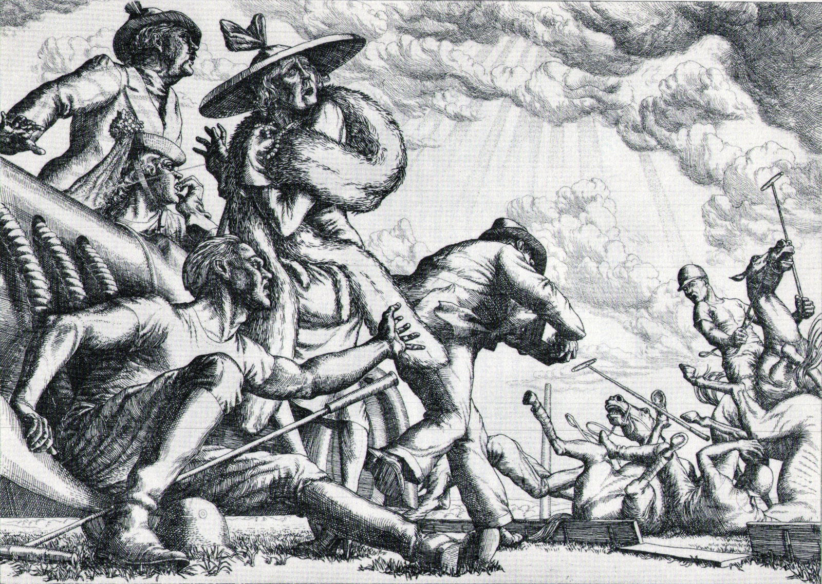 Paul Cadmus, Aspects of Suburban Life Polo Spill, 1939 (1 of 1)