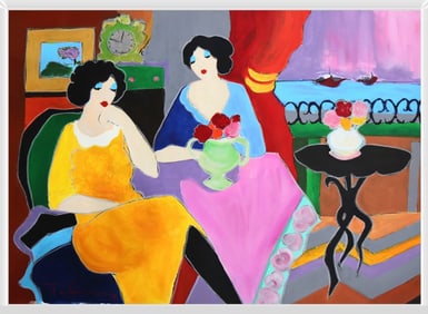 Itzchak Tarkay, 'Untitled', Original Mixed Media On Canvas, 30"x40"