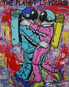 Jozza - Pop Art, 'My Planet', Mixed Media Acrylic Canvas Painting, 2024, 24"x30"