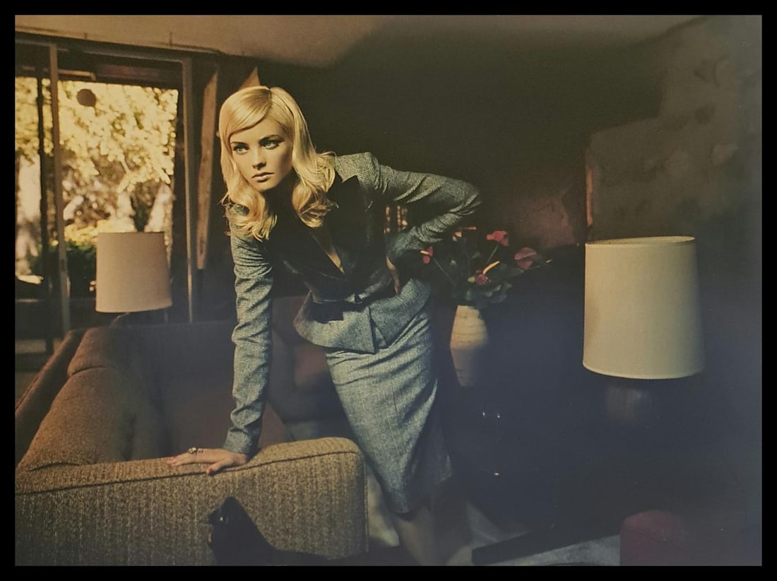 Jacques Olivar, Elyse in Grey, Los Angeles, 2005: Photographer: Jacques Olivar, born in Casablanca in 1941, was an advertising photographer and movie director before embracing fashion photography. Visual seduction and cinematic sensibility are keys t
