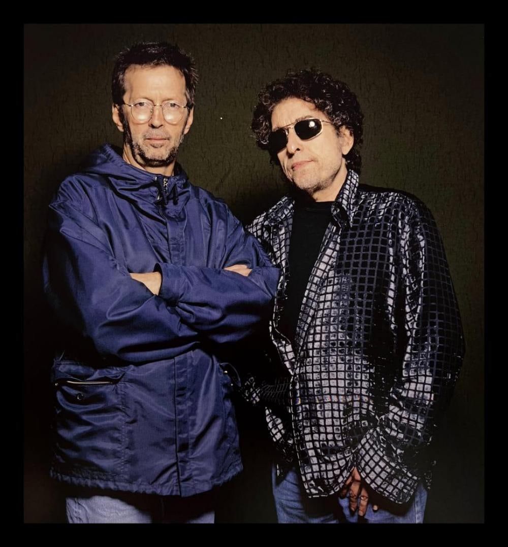 Terry O'neill, Eric Clapton And Bob Dylan In London, 1996: Photographer: TERRY O'NEILL Subject/Title: Eric Clapton And Bob Dylan In London Date Of Negative: 1996 Type Of Print: Authentic Sheet Fed Photogravure/Heliogravure. Date Of Print: 2020 Publisher: ACC