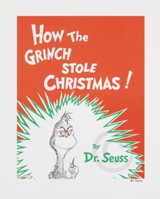 Dr. Seuss, 'How The Grinch Stole Christmas! - Book Cover', Hand Signed Limited Edition Lithograph