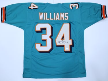 Ricky Williams, JSA Certified Autographed Miami Dolphins Football Jersey