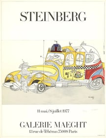 Saul Steinberg, 'Taxi' Signed & numbered Lithograph 1977