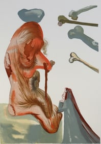 Salvador Dali, Divine Comedy Hell Canto 20 Decomposition, Woodcut Lithograph III