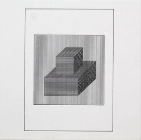 Sol Lewitt, 'Untitled' - Square Centered On Rectangle, From The Suite 'Ficciones', Silkscreen