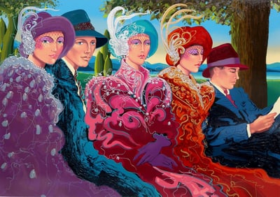 Otto Aguiar, 'Sunday In The Park', Signed Limited Edition, Embossed Silkscreen