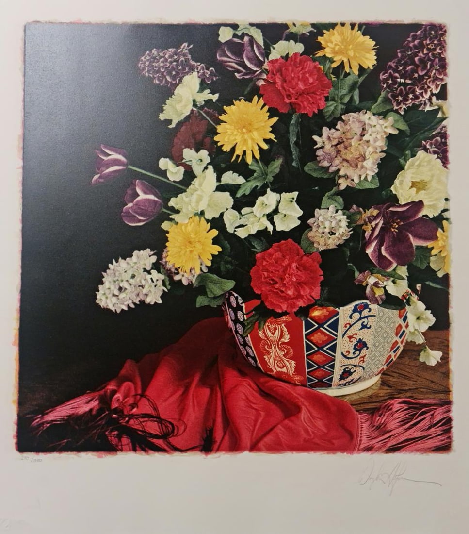 Douglas Hoffman, Oriental Bouquet: Artist: Douglas Hoffman Title: Oriental Bouquet Medium: Lithograph Year: 2001 Size: 23" x 21" Edition: Out of 300 Hand-Signed & Numbered Condition: Excellent Certificate of Authenticity is included