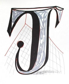 David Hockney, Letter J, Framed Lithograph