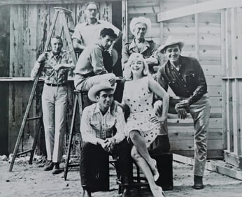 Marilyn Monroe with Montgomery Clift, Clark Gable & John Houston, 1960