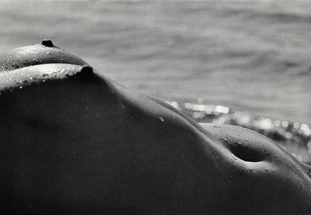 LUCIEN CLERGUE - Female Nude Wet Breast, 1960s: Photographer: Lucien Clergue (France, 1934 - 2014) - renowned French photographer with a diverse body of work, he is perhaps best known for his dynamic female nude studies in and around water which of