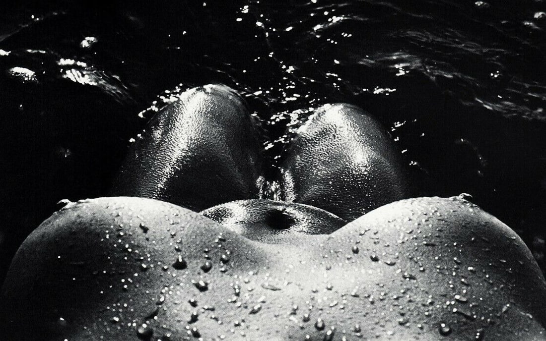 LUCIEN CLERGUE, Female Nude Wet Body, 1968: Photographer: Lucien Clergue (France, 1934 - 2014) - renowned French photographer with a diverse body of work, he is perhaps best known for his dynamic female nude studies in and around water which of