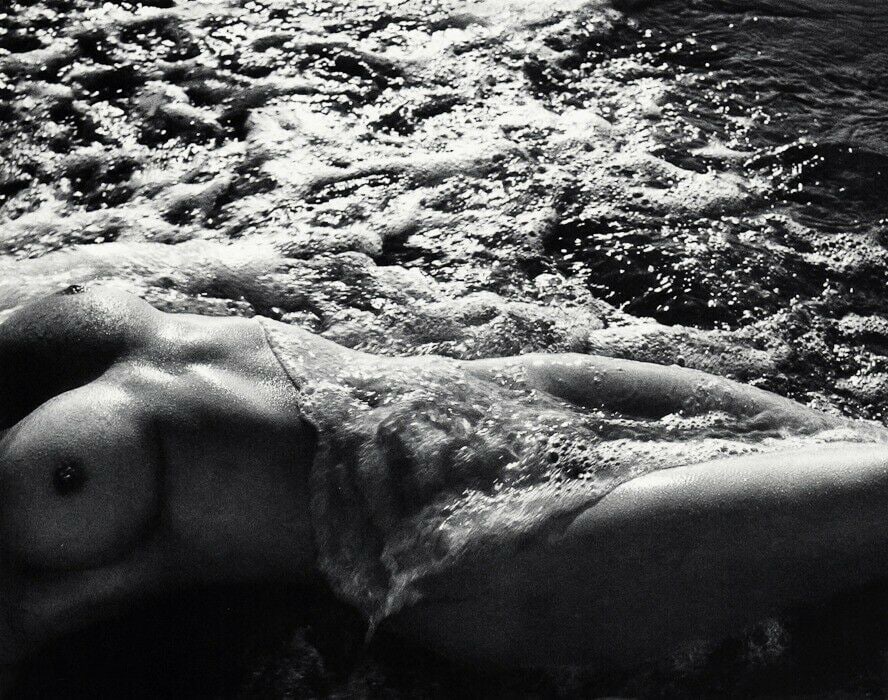 LUCIEN CLERGUE, Female Nude Woman Sea Wave, 1968: Photographer: Lucien Clergue (France, 1934 - 2014) - renowned French photographer with a diverse body of work, he is perhaps best known for his dynamic female nude studies in and around water which of