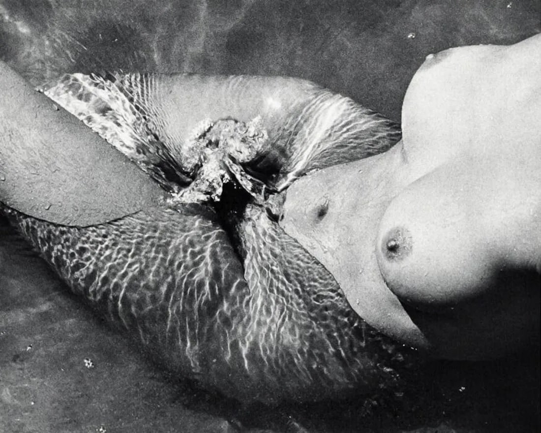 LUCIEN CLERGUE, Woman Water Wave - 1968: Photographer: Lucien Clergue (France, 1934 - 2014) - renowned French photographer with a diverse body of work, he is perhaps best known for his dynamic female nude studies in and around water which of