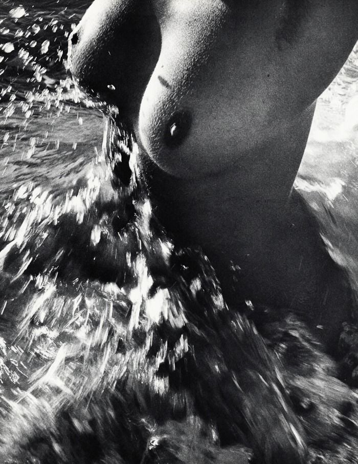 LUCIEN CLERGUE, Vintage Female Nude Woman Breast, 1968: Photographer: Lucien Clergue (France, 1934 - 2014) - renowned French photographer with a diverse body of work, he is perhaps best known for his dynamic female nude studies in and around water which of