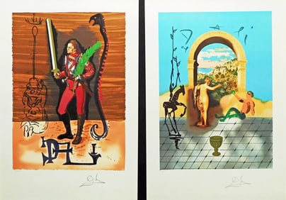Salvador DALI "Dali Discovers America" full set of two Signed & numbered lithograph 1979