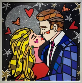 Romero Britto, 'Moonstruck', Signed Limited Edition Digital Print On Canvas