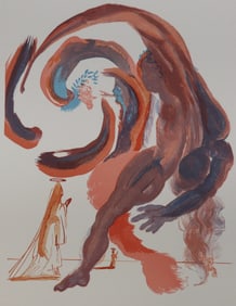 Salvador Dali, Divine Comedy Purgatory Canto 18 Decomp, Woodcut Lithograph I