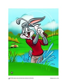Warner Bros, Looney Tunes, Bugs Bunny, 'Water Hazard Golfing', 16' X 20'