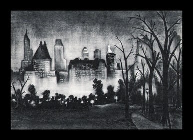 Adolf Dehn, Central Park at Night, 1934