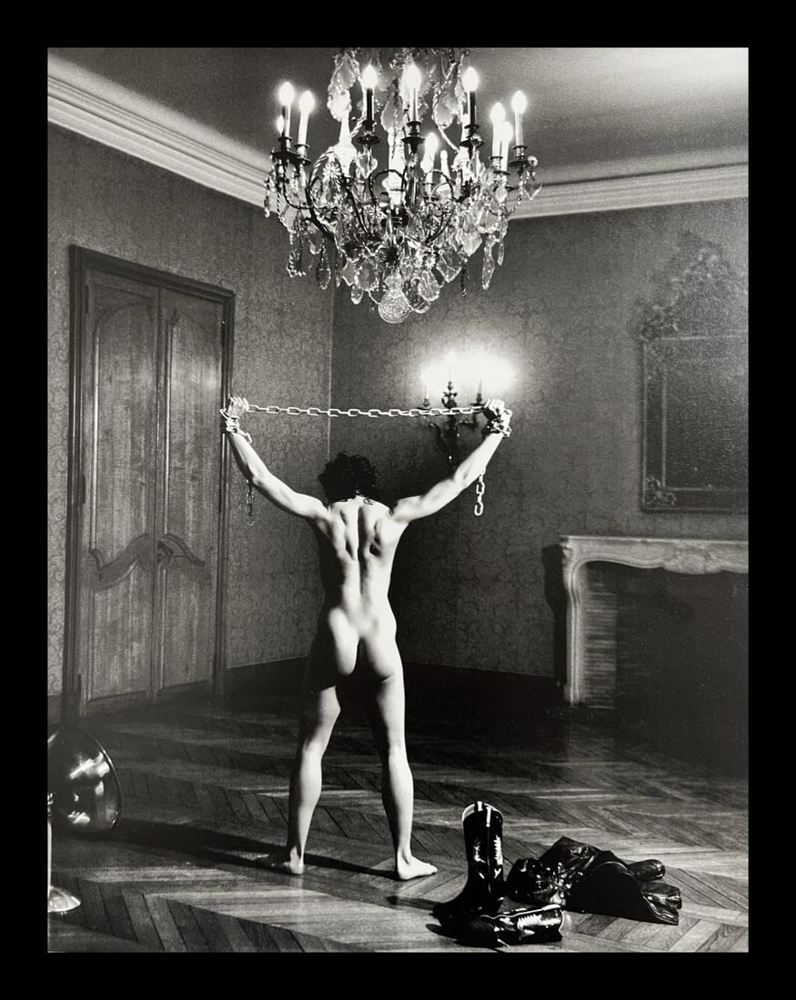Helmut Newton, Nude Lisa Lyon Chains Fashion, 1980: Photographer: Helmut Newton (Germany, 1920 - 2004) - best known for his erotically charged highly stylized images, Helmut Newton was one of the most influential fashion photographers of all time. Titl