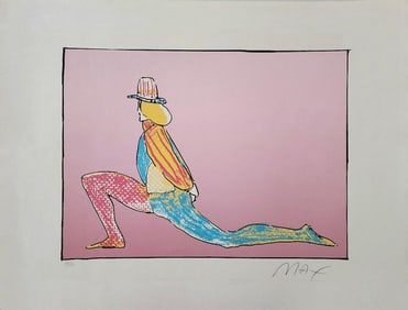Peter Max "Performer with Hat" 1980 Hand Pencil Signed Limited Edition 1980