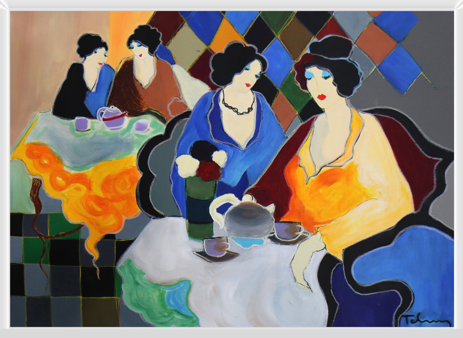 Itzchak Tarkay, ''Untitled" Mixed Media On Canvas 30 x 40 (1 of 4)