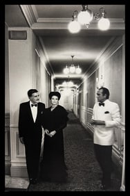 Helmut Newton, Baron and Baroness di Portanova with an unknown gurest at the Hotel de Paris, Monte