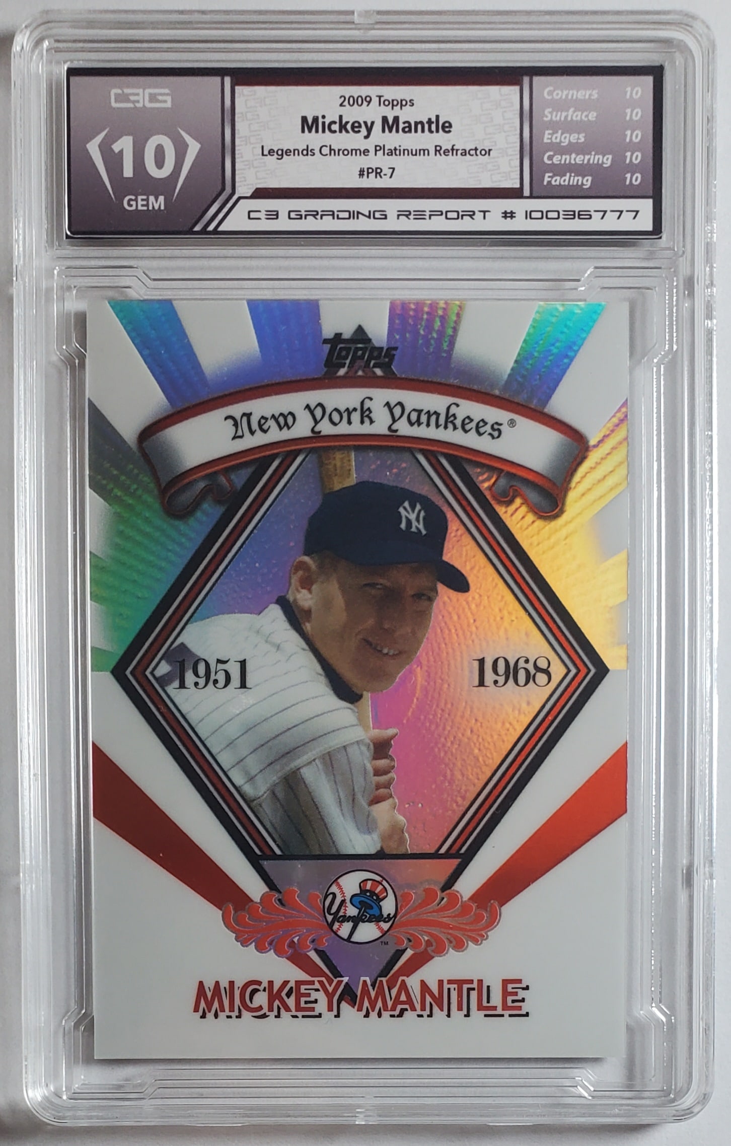 Mickey Mantle 2009, Topps Legends Chrome Baseball Card Gem Mint 10 (1 of 3)