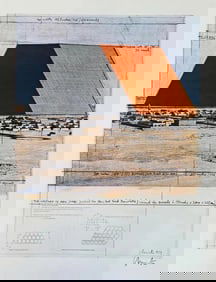 Christo, 'Mastaba Of Abu Dhabi - 1986', Hand Signed Offset Lithograph