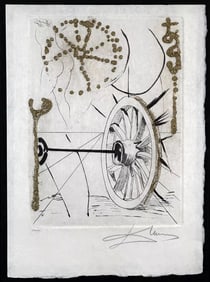 Salvador Dali, 'Les Amours Jaunes Good Fortune & Fortune', Hand Signed Etching w/ Gold Flakes