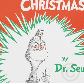 Dr. Seuss, 'How The Grinch Stole Christmas! - Book Cover', Hand Signed Limited Edition Lithograph